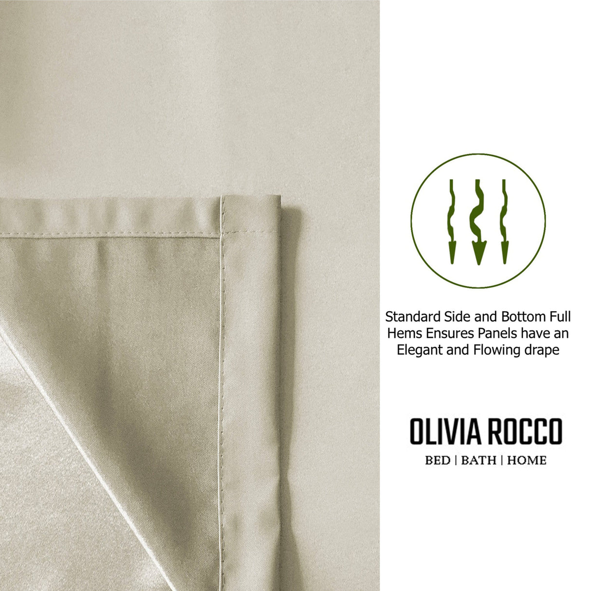 OLIVIA ROCCO Eyelet Curtains with standard side and bottom hems for an elegant drape