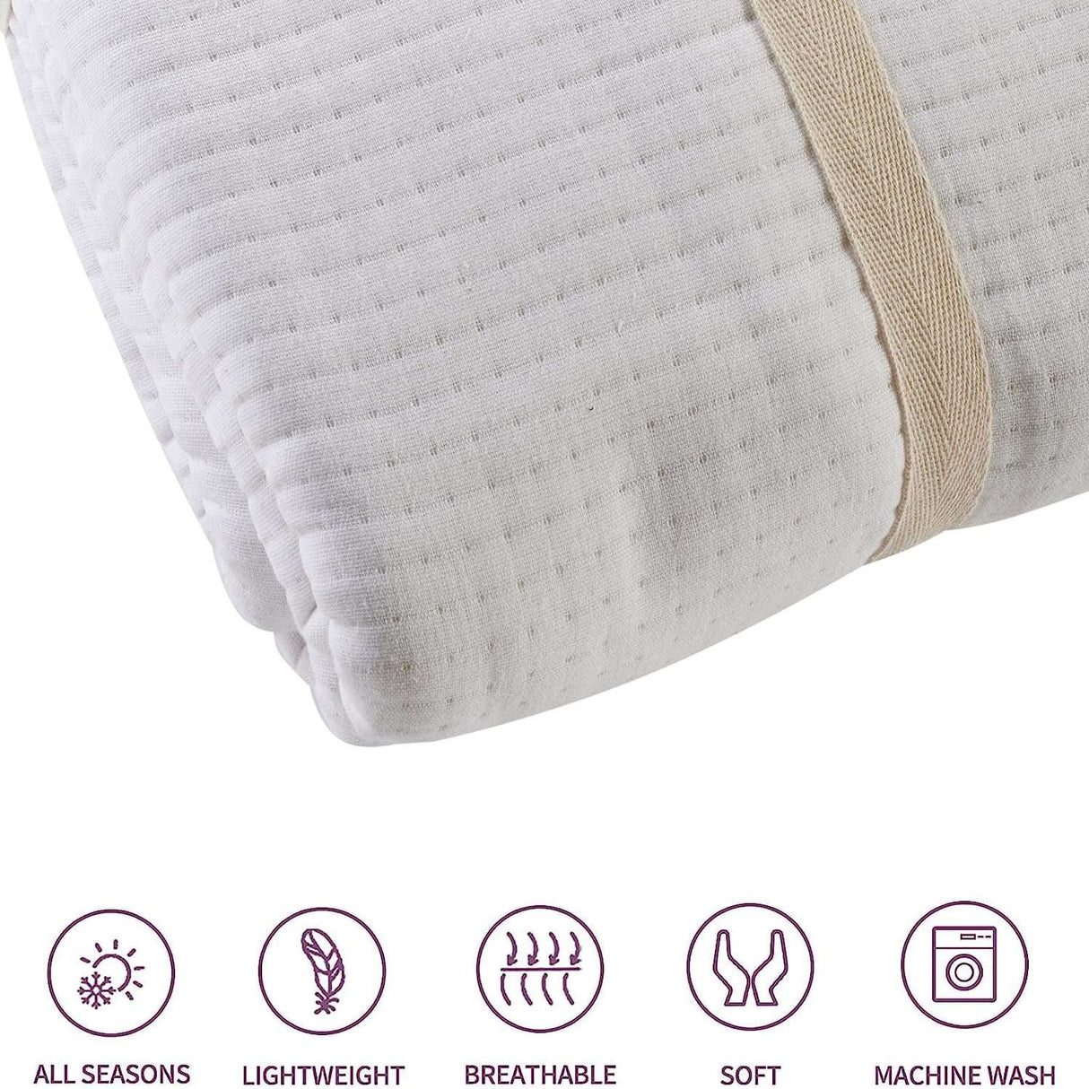 OLIVIA ROCCO Quilted Bedspread in white, lightweight and breathable for all-season comfort