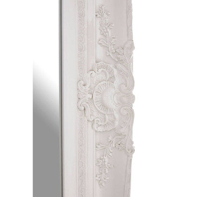 Orsina Wall Mirror with Elegant Decorative Frame in White for Classic Home Interiors