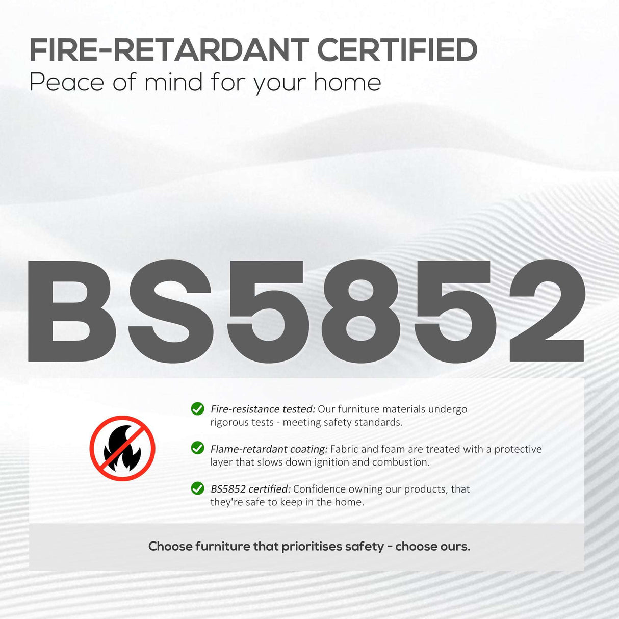 Fire-retardant certified Padded Footstool from Wise Galleria for safe home use