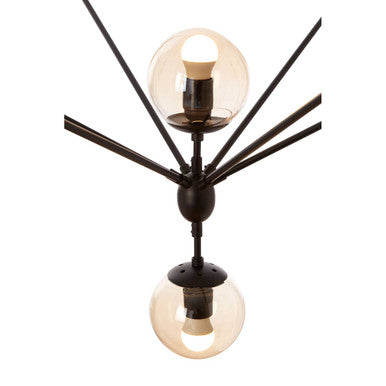 Abira Matte Black 21 Arm Pendant Lamp Orsina