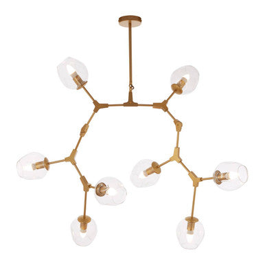 Abira Light Gold 8 Arm Pendant Lamp Orsina