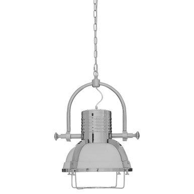 Orsina Pendant Light in Chrome Finish with Industrial Design and Adjustable Chain