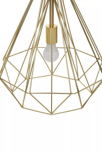 Orsina Pendant Light in gold geometric design showcasing a bulb holder for modern interiors