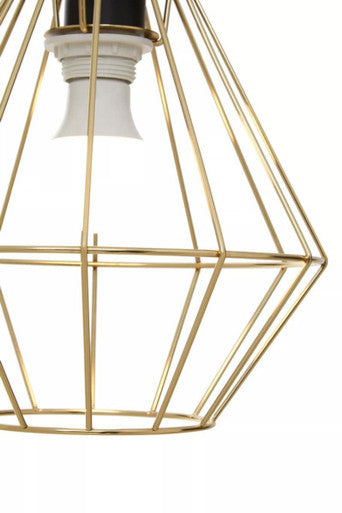 Orsina Gold Pendant Light with Geometric Wire Frame for Modern Home Decor