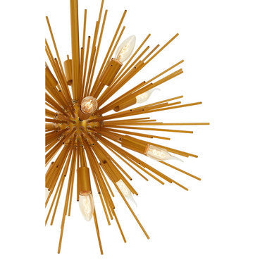 Orsina Pendant Light with a starburst design and multiple warm white bulbs for modern home decor