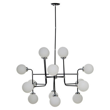 Abira Black And Chrome 16 Arm Pendant Light Orsina
