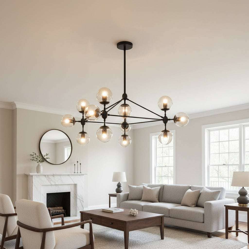 Abira 10 Arm Matte Black Pendant Light Orsina