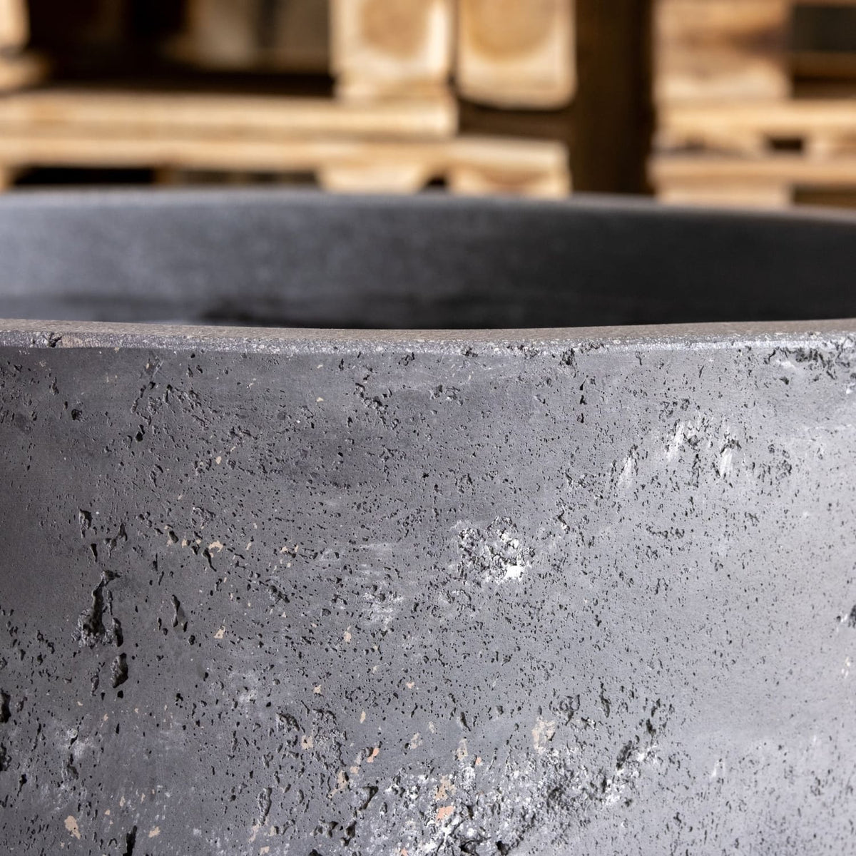 Jobu Home textured black planter with a natural look for indoor and outdoor plants