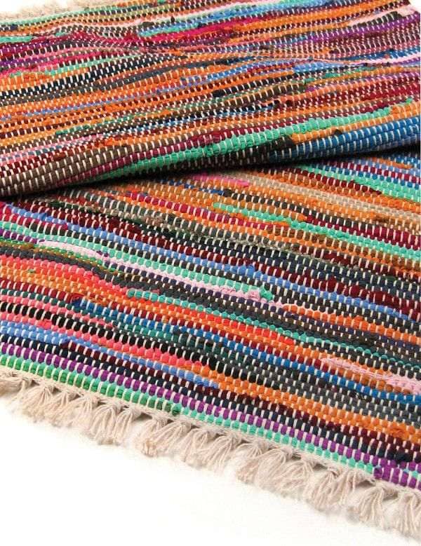 155 x 90cm Luxury Rag Rug - Natural AW Dropship UK