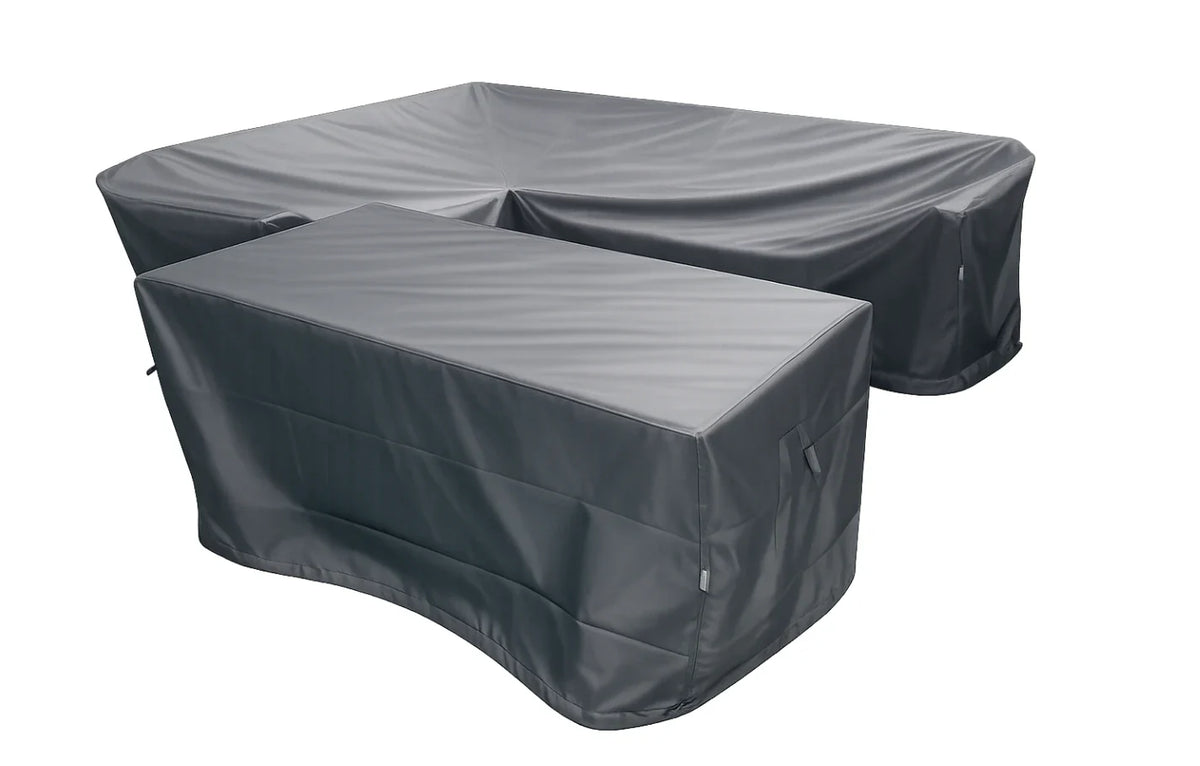Protective Cover for Rattan Corner Set in Black, Ideal for Outdoor Furniture Preservation