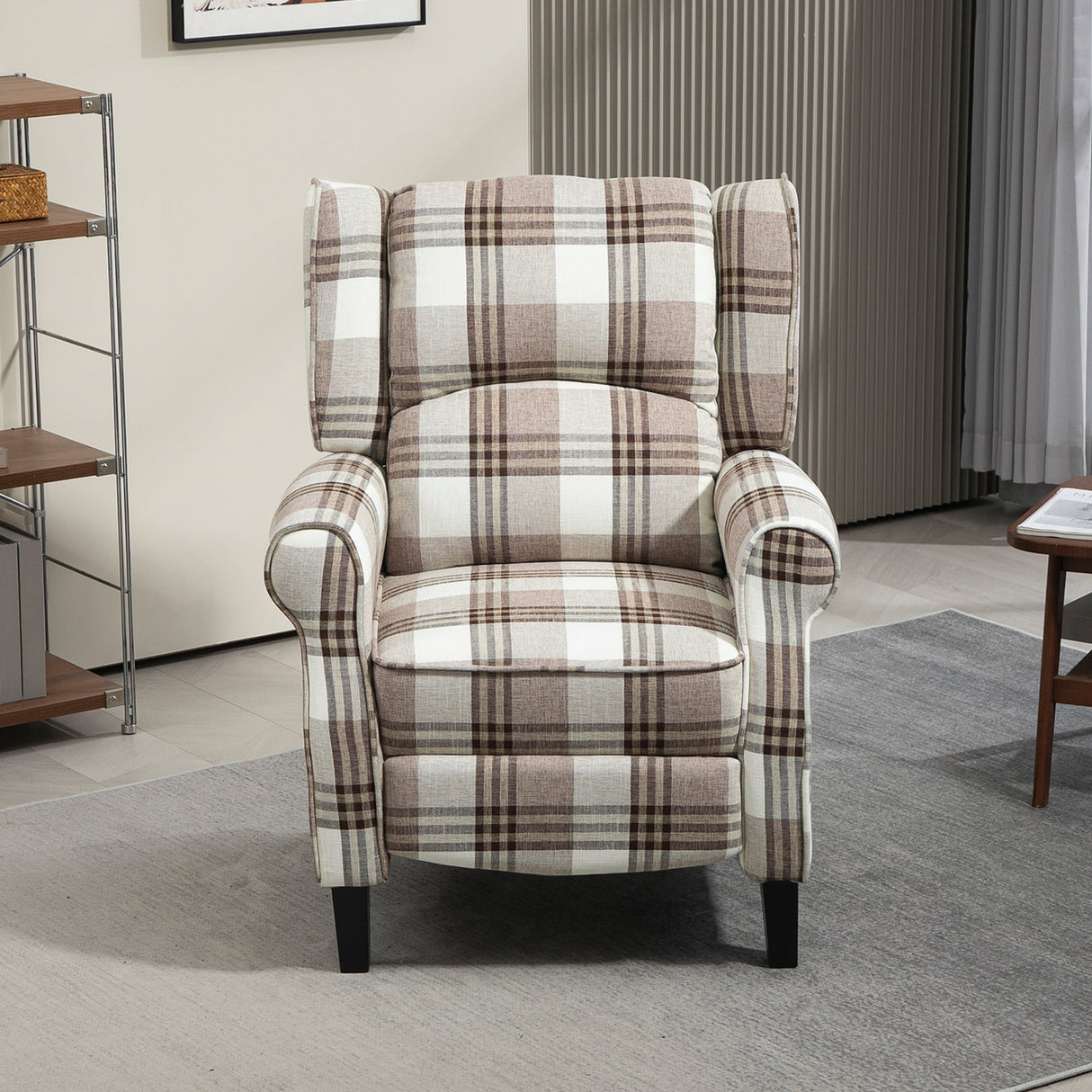 Wise Galleria Reclining Armchair in stylish plaid design for comfort and relaxation