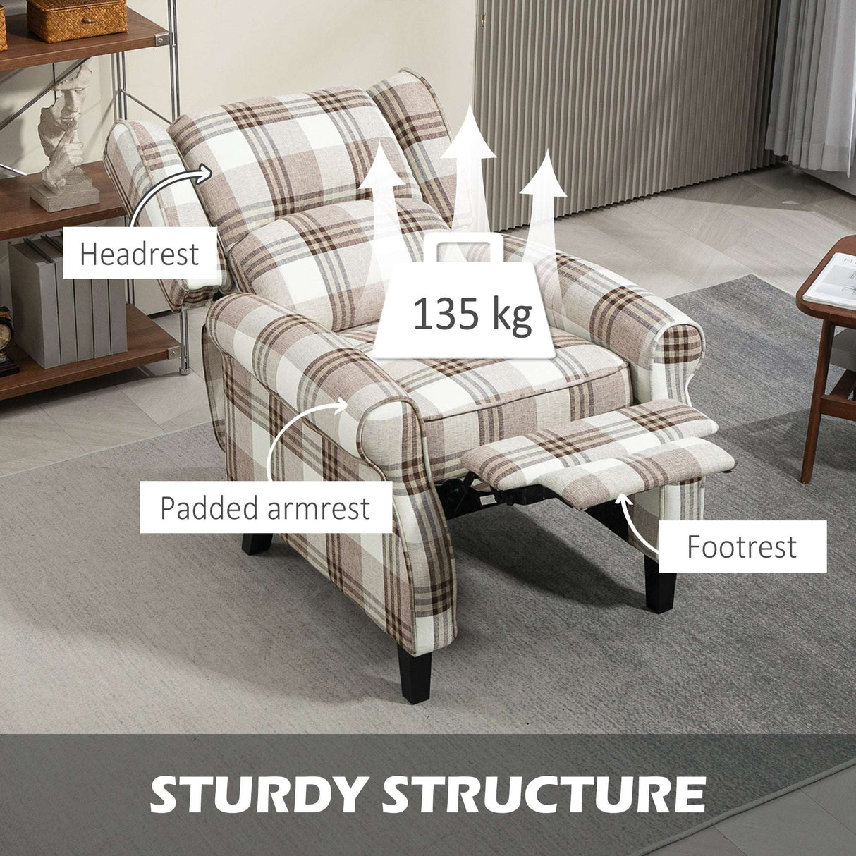 Wise Galleria Reclining Armchair with padded armrests and adjustable headrest for maximum comfort