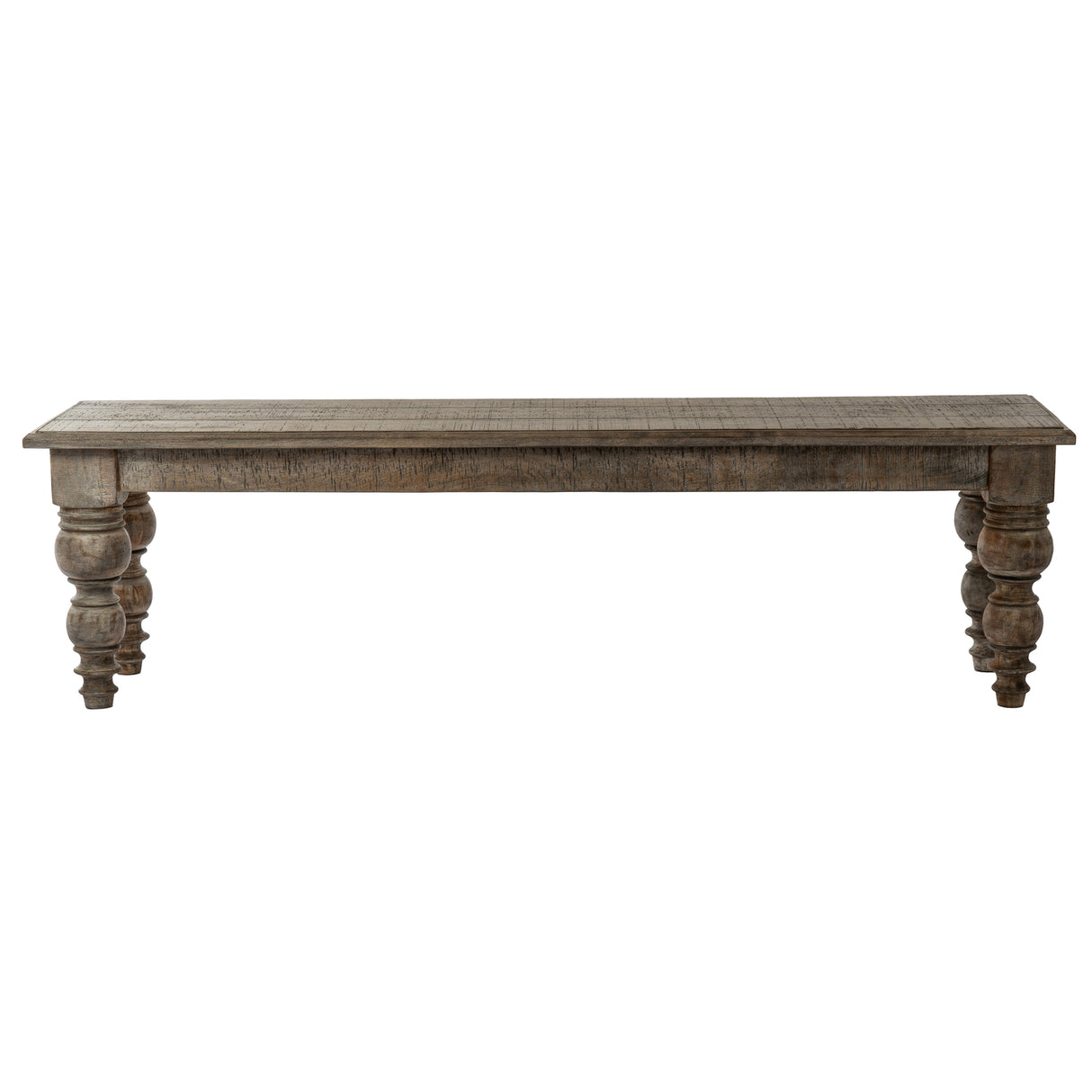 Rustic Rectangular Bench by Shades 4 Seasons with sturdy ornate legs for classic home decor