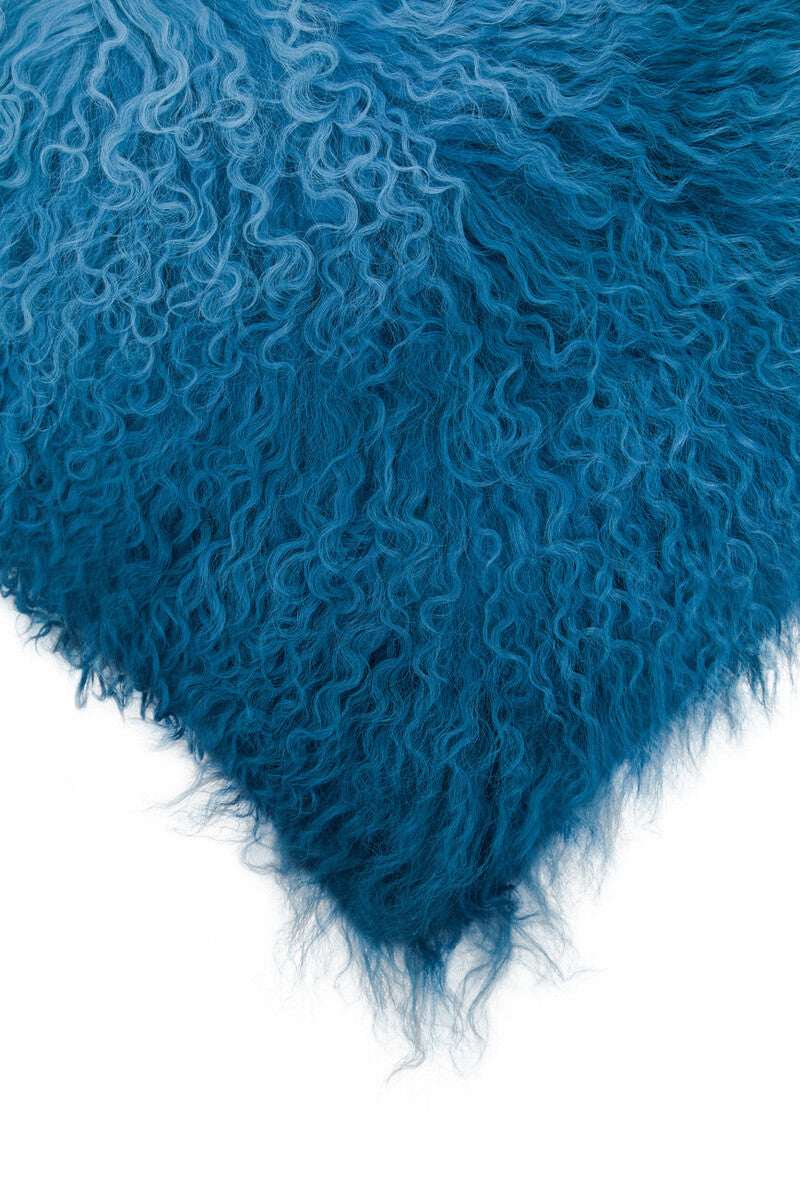 Orsina Rectangular Cushion in Vibrant Teal with Soft Textured Fur for Stylish Home Decor