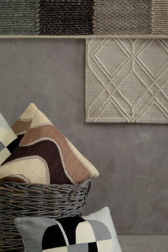 Orsina Rectangular Cushion in modern geometric patterns with soft neutral tones for home decor