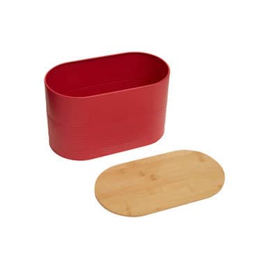 Orsina Stylish Red Bread Bin with Bamboo Lid Orsina