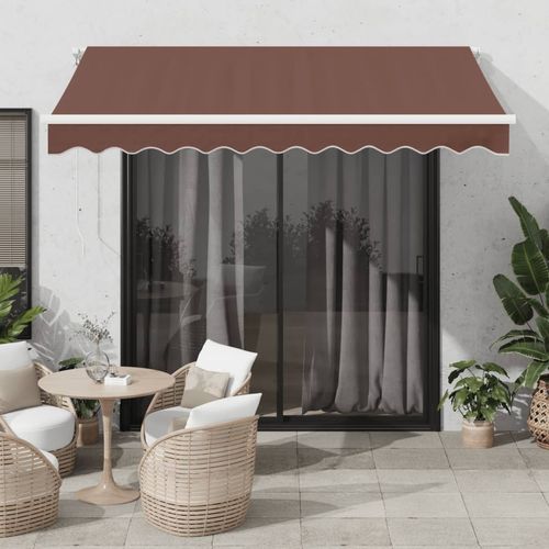 vidaXL Automatic Retractable Awning with LED Anthracite&White 400x350 cm vidaXL
