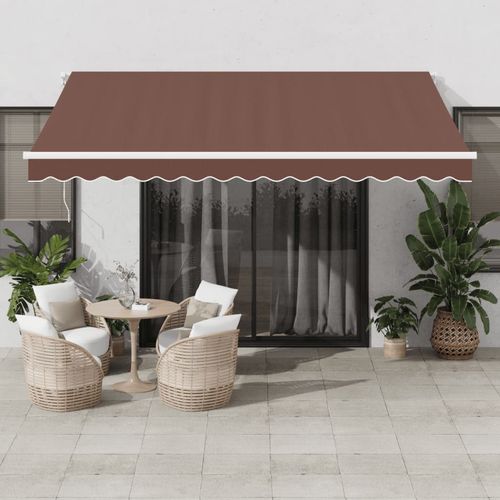 vidaXL Automatic Retractable Awning with LED Anthracite&White 400x350 cm vidaXL