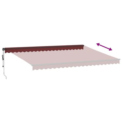 vidaXL Automatic Retractable Awning Burgundy 300x250 cm vidaXL