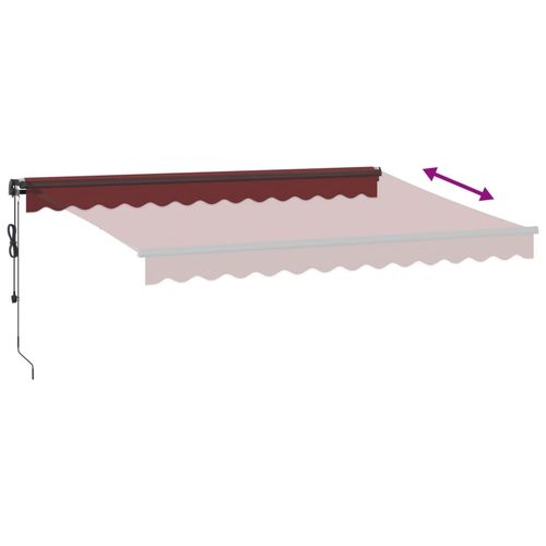 vidaXL Automatic Retractable Awning Burgundy 300x250 cm vidaXL