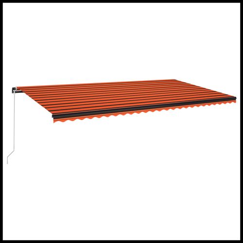 vidaXL Manual Retractable Awning with LEDs Burgundy 400x300 cm vidaXL