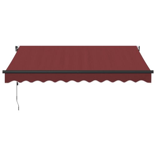 vidaXL Automatic Retractable Awning with LEDs Burgundy 300x250 cm vidaXL