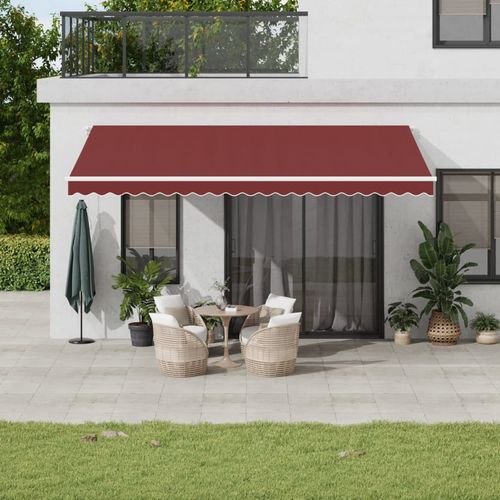vidaXL Automatic Retractable Awning with LED Anthracite&White 400x350 cm vidaXL