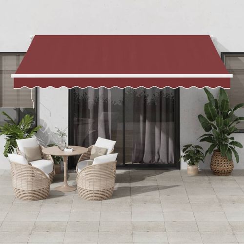 vidaXL Automatic Retractable Awning with LED Anthracite&White 400x350 cm vidaXL