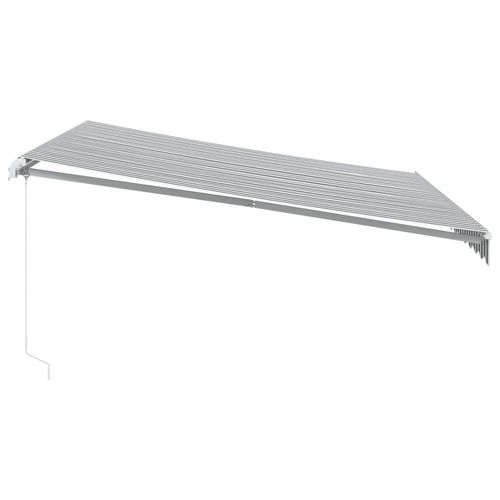 vidaXL Manual Retractable Awning Anthracite&White 400x300 cm vidaXL