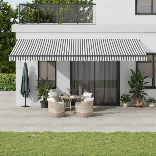 vidaXL Manual Retractable Awning with LEDs Burgundy 400x300 cm anthracite and white 600 x 350 cm vidaXL