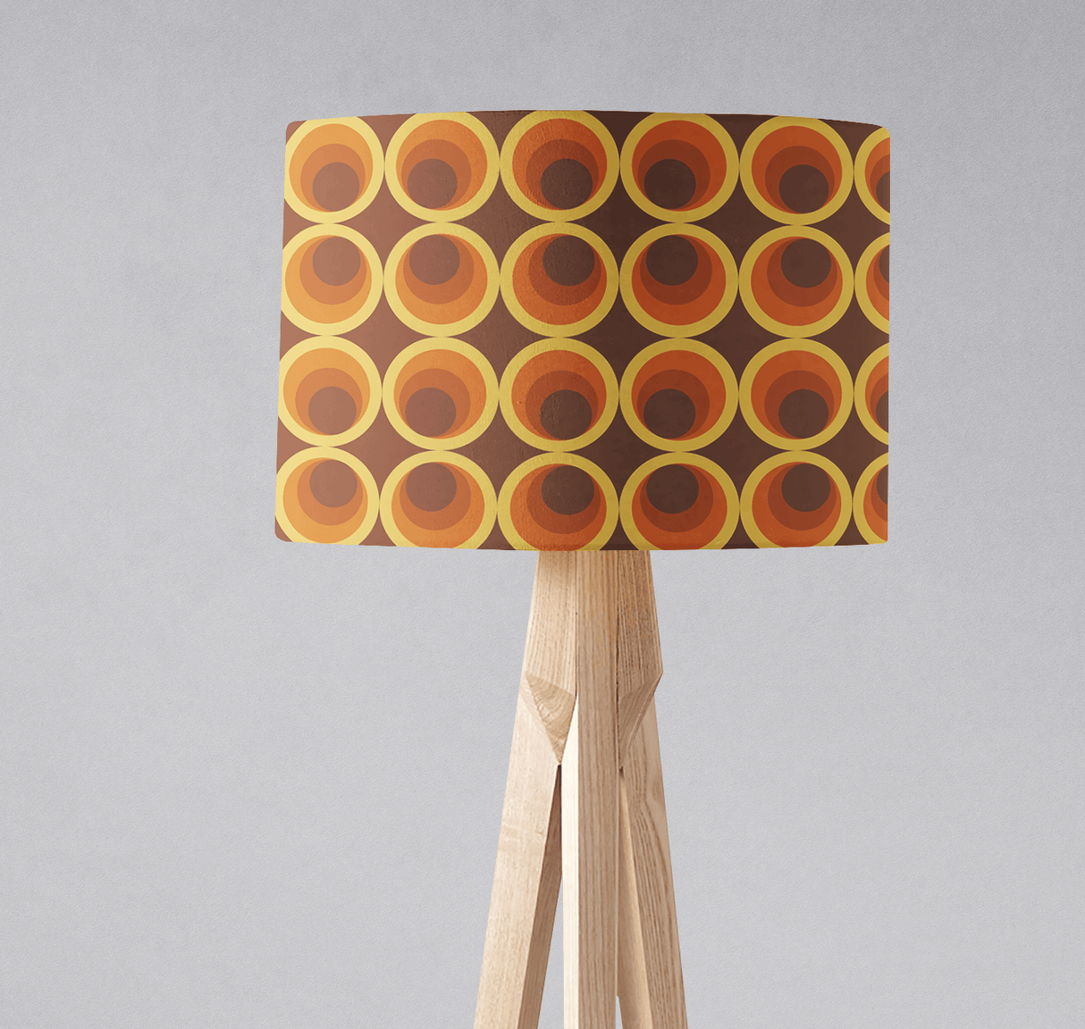 Shadow Bright lampshade with a retro circular pattern in warm colours for stylish home decor