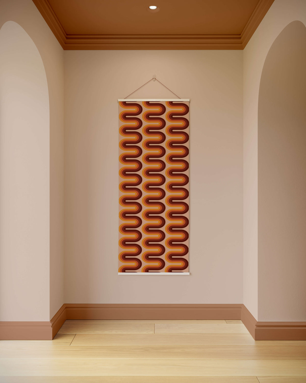 Printworks Tapestry with a Modern Abstract Design in Warm Tones for Home Decor