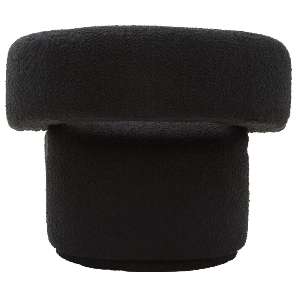 Oliveto Black Boucle Fabric Revolving Armchair Orsina