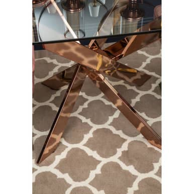 Allure Rectangular Rose Gold Dining Table Orsina