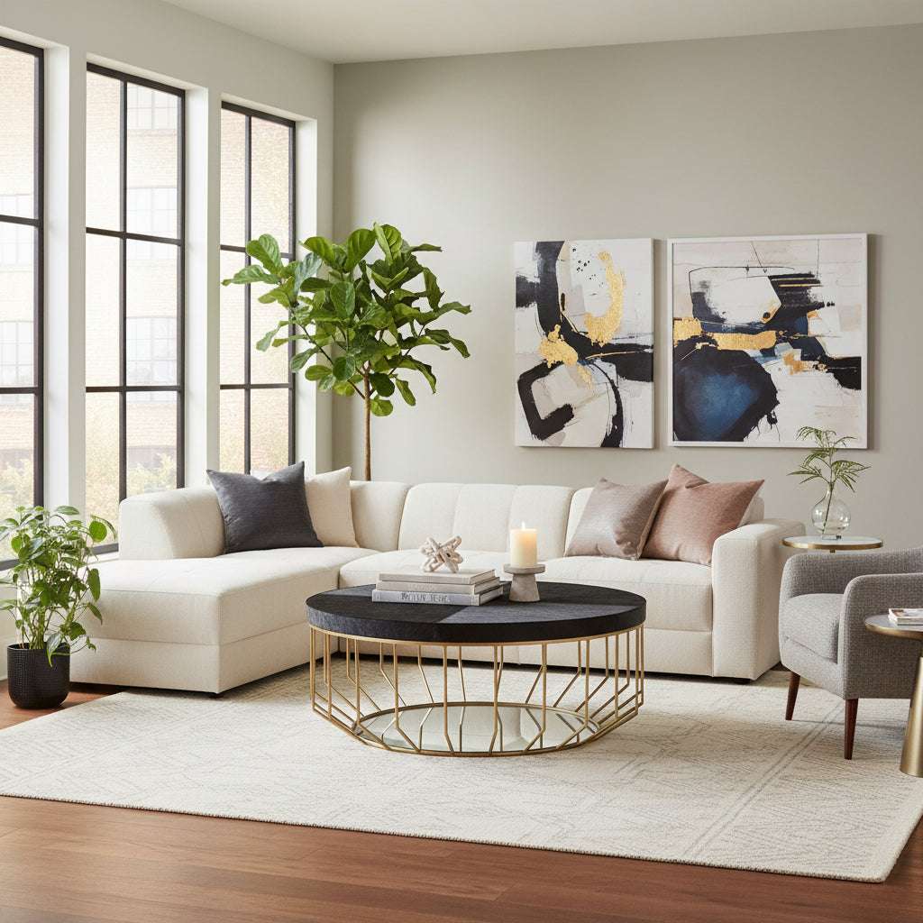 Kensington Townhouse Hair On Hide Round Coffee Table Orsina