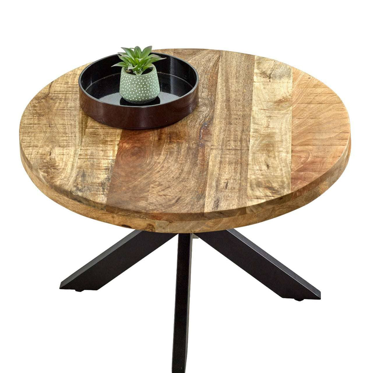 Merlin Mango Wooden Round Coffee Table Spider Legs Verty Furniture