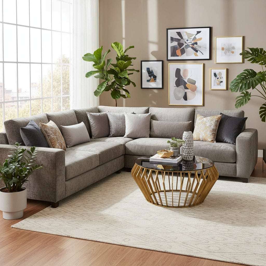 Ackley Gold Round Coffee Table with Black Glass Orsina