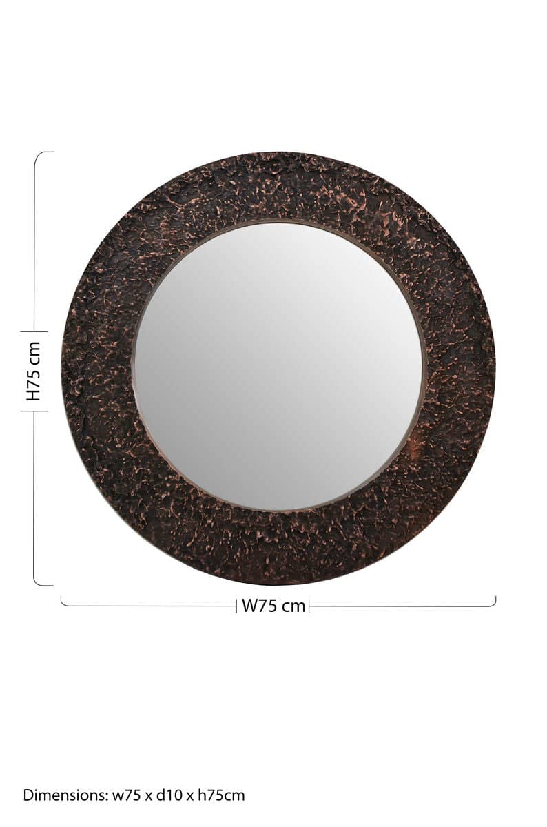 Akola Copper Finish Round Wall Mirror Orsina