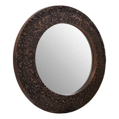 Akola Copper Finish Round Wall Mirror Orsina
