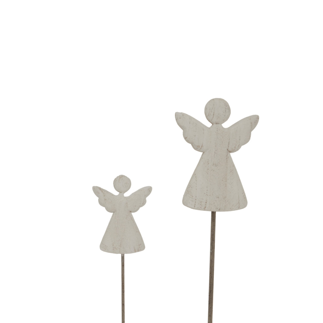 Set of two Rustic Angel figurines for charming Christmas room decorations