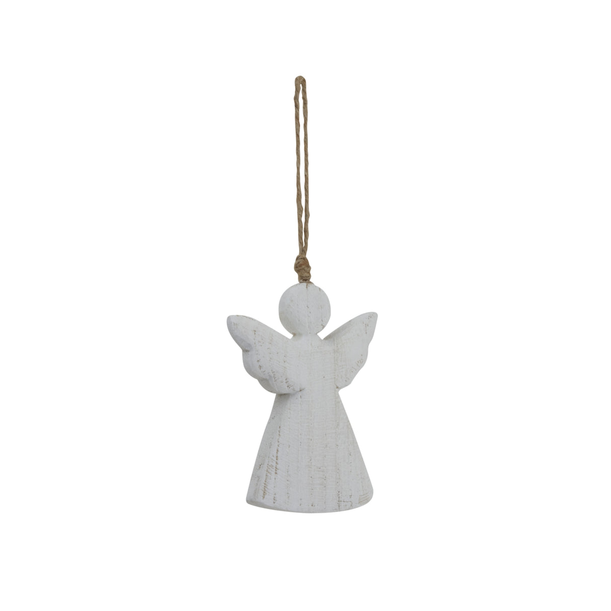 Rustic Hanging Angel Christmas Bauble in white, perfect for festive decorations