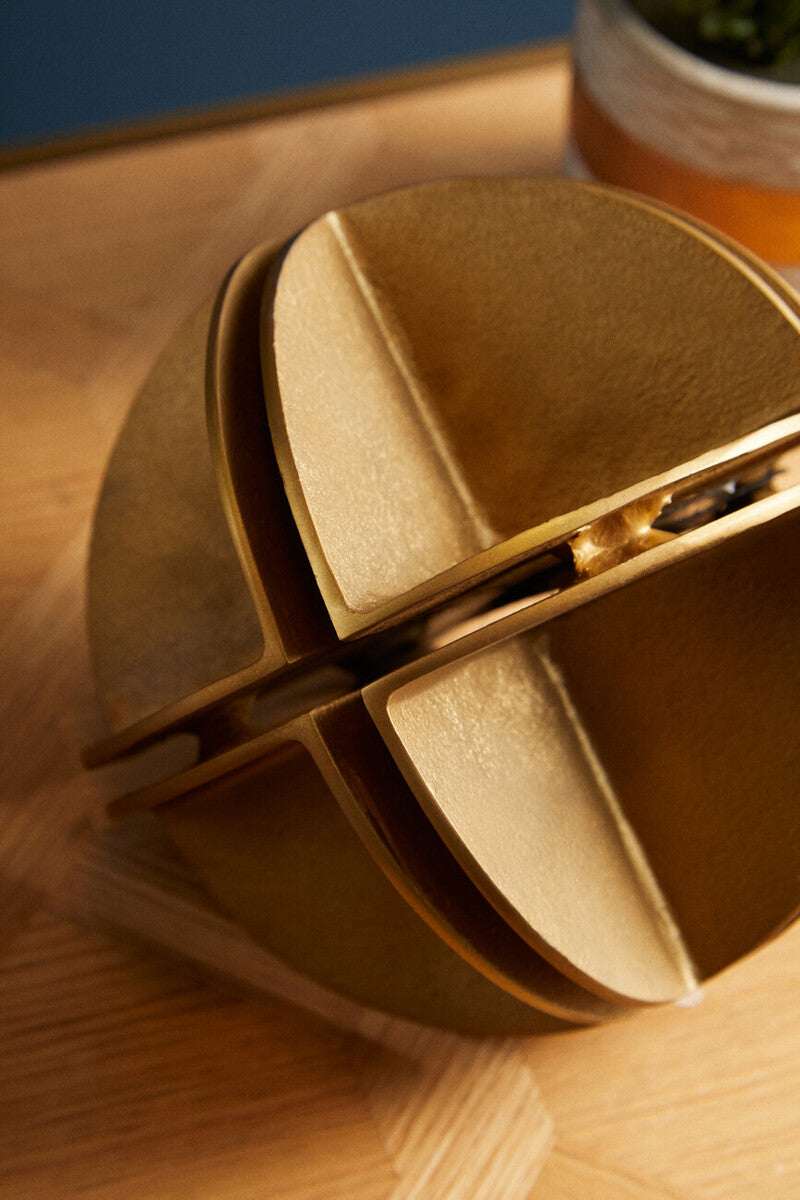 Orsina Decorative Sculpture in Gold with Geometric Design for Modern Home Decor