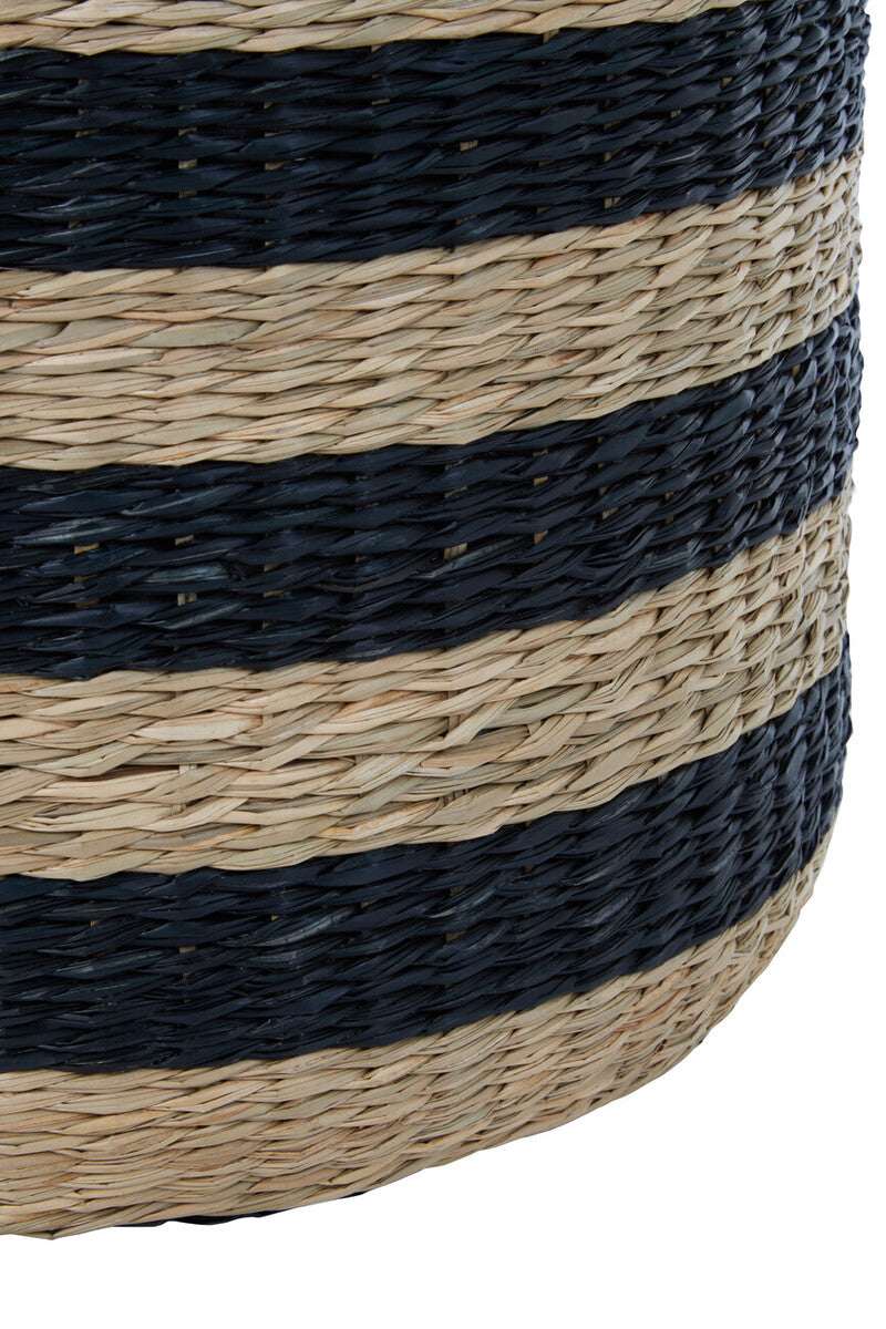 Ashby Seagrass Pouffe with Black Stripes Orsina