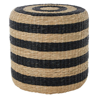 Ashby Seagrass Pouffe with Black Stripes Orsina