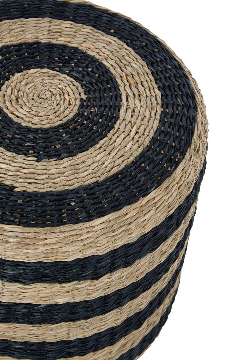 Ashby Seagrass Pouffe with Black Stripes Orsina
