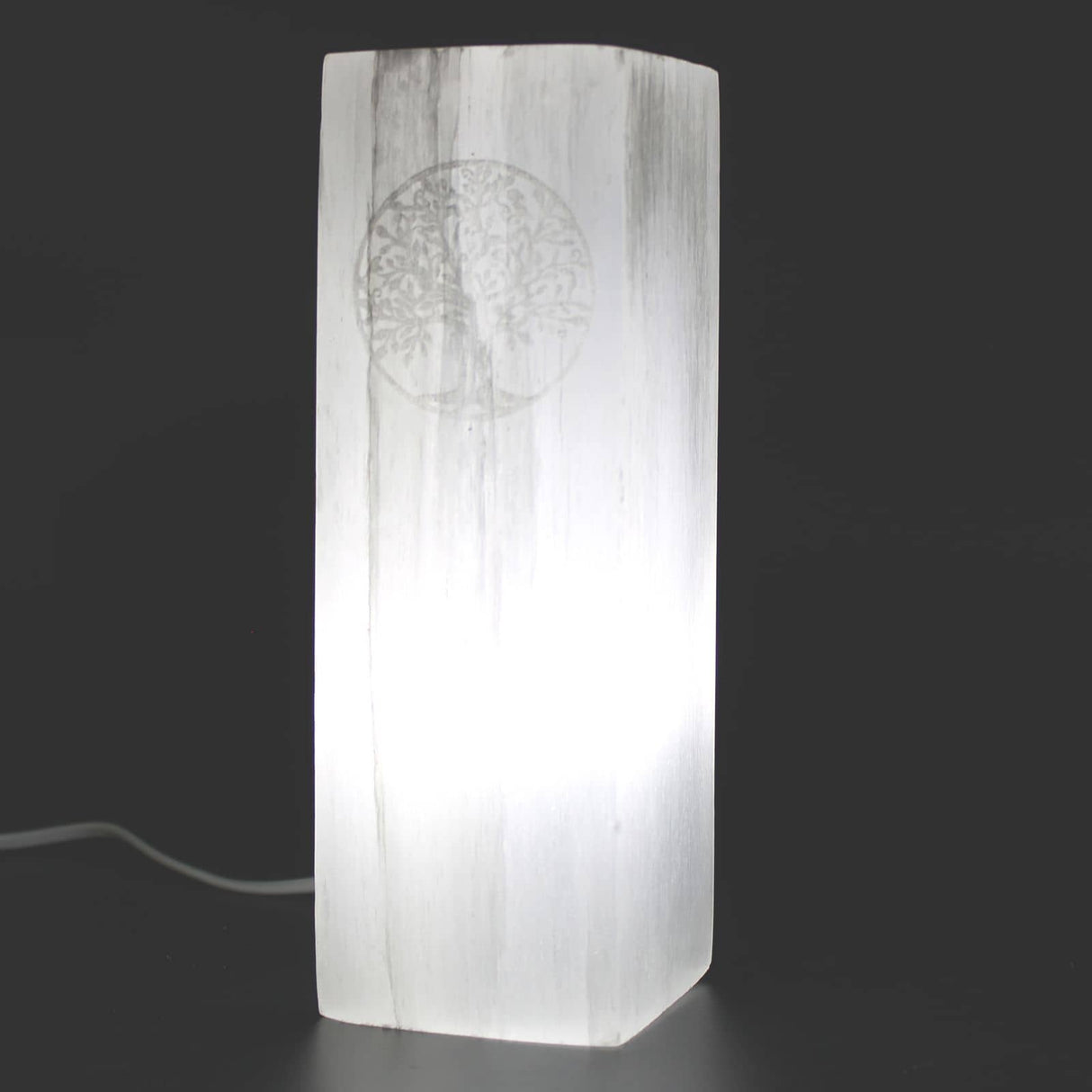 Selenite Block Lamp 25cm Tree of Life AW Dropship UK