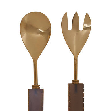 Orsina Gold Serving Set with Elegant Spoon and Fork for Stylish Dining
