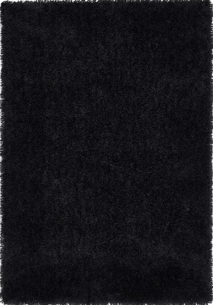 Luxurious black Shaggy Rug with a soft, thick texture for added comfort and style