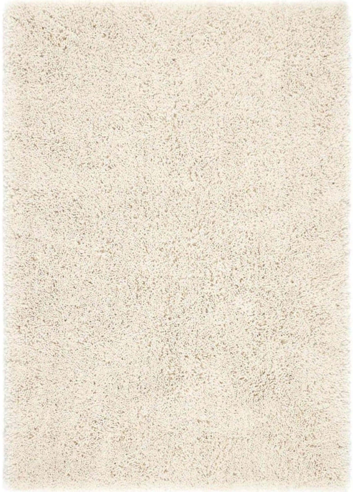Soft Cream Shaggy Rug with Plush Texture Ideal for Living Rooms and Bedrooms